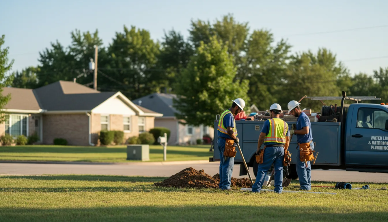 Residential water line and bathroom plumbing service in Edmonson, TX